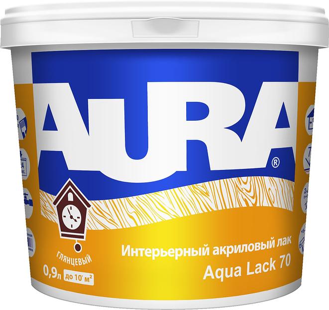 Интерьерный глянцевый акриловый лак "AURA Aqua Lack 70" 0,9л фото 1