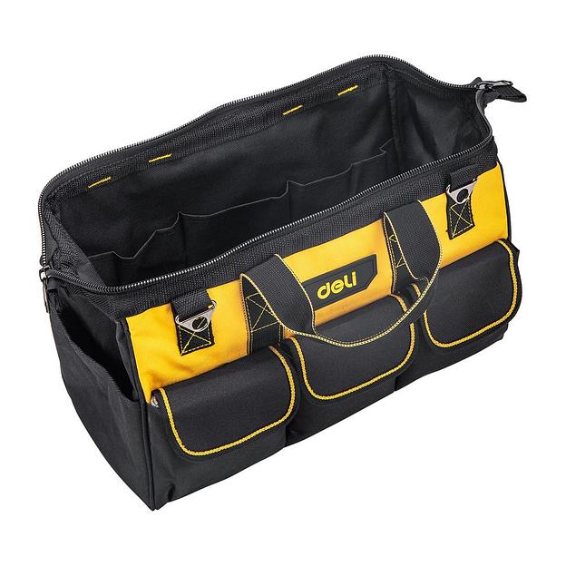 Ящики, сумки для инструментов Deli Сумка для инструментов Deli DL430117 400 x 200 x 270мм, 14 карманов, плечевой ремень, ткань Оксфорд фото 3