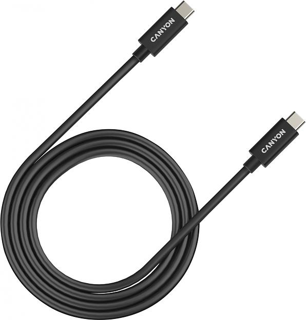Кабель Canyon UC-44 CNS-USBC44B ver2.2 USB-C-USB-C 1м феррит.кольца черный коробка (упак.:1шт) фото 1