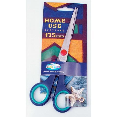 Ножницы из нерж. стали 175 мм, HOME USE, пластиковые ручки с каучуковыми вставками, зел/син Centrum фото 1
