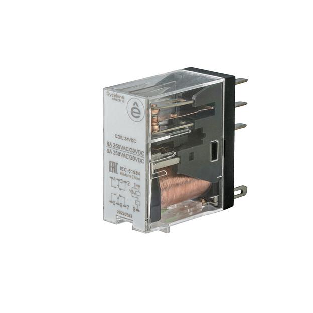 Реле 8A 2CO 24VDC тест кнопка LED фото 1