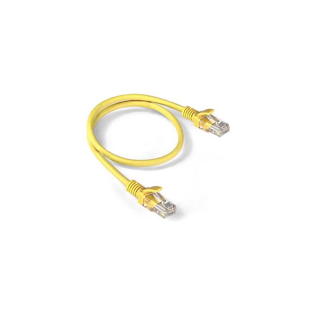 Патч-корд EXEGATE UTP-RJ45-RJ45-5e-0,5M-LSZH-YL UTP, кат.5E, 0.5м, 4 пары, алюминий омедненный, многожильный, желтый фото 1