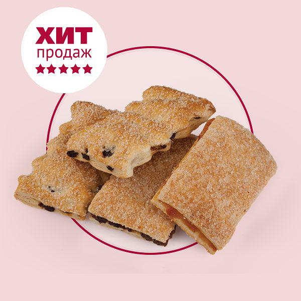 Печенье слоеное «Полоски» с курагой, 2,5 кг, опт фото 1
