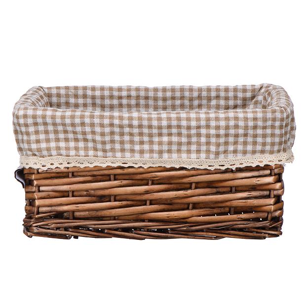 Корзина стеллажная "Плетенка", Д280 Ш190 В130, коричневая фото 1