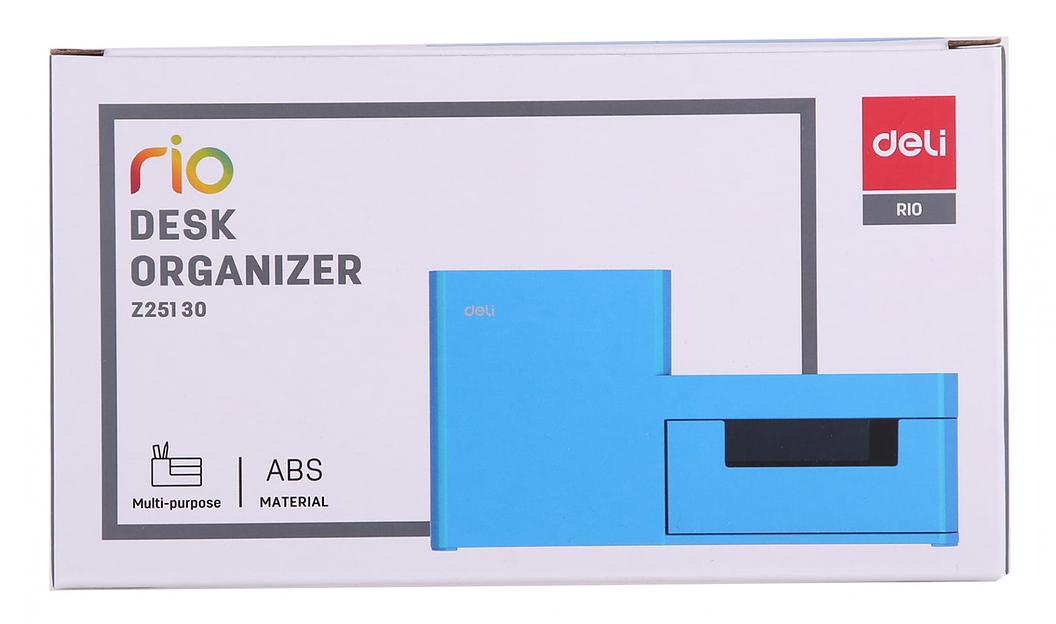 Органайзер настольный Deli EZ25130 Rio 4отд. 175x90x92мм голубой пластик фото 7