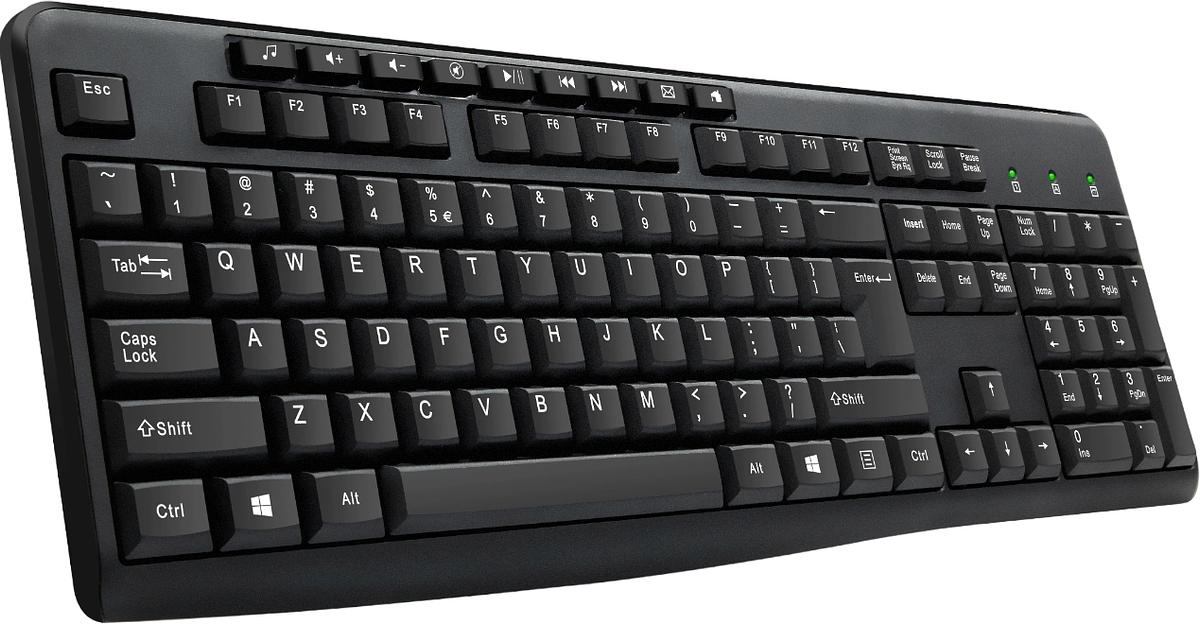 Клавиатура Оклик 305M черный USB Multimedia (1659987) фото 3