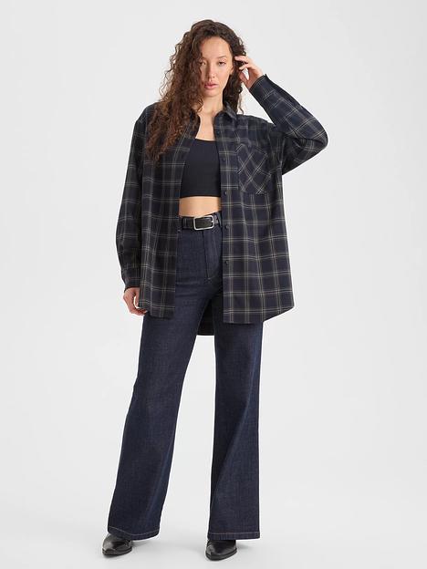 Рубашка в клетку из плотной ткани, синий, опт фото 1