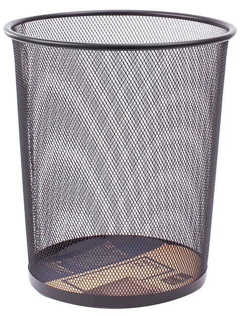 Урна для мусора Deli E9188 круглая мет.сетка черный фото 1