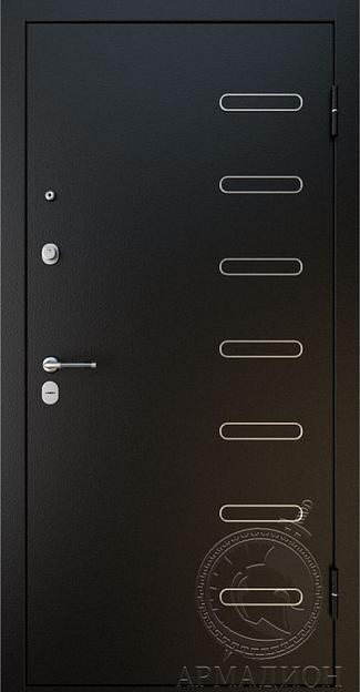 Дверь входная железная «Порто» муар чёрный/венге лайн фото 1