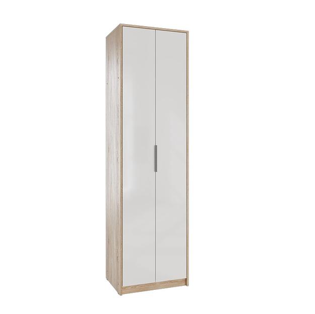 Шкаф 2-х створчатый с выдвижной штангой «Нордик» дуб сонома, белая Аляска, опт фото 1