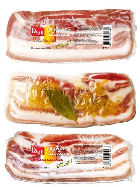 Грудинка свиная солёная в вакууме «Домашняя» ОПТ фото 1