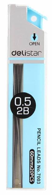 Грифель Deli E7003 0.5мм 2B (20гриф) туба фото 1