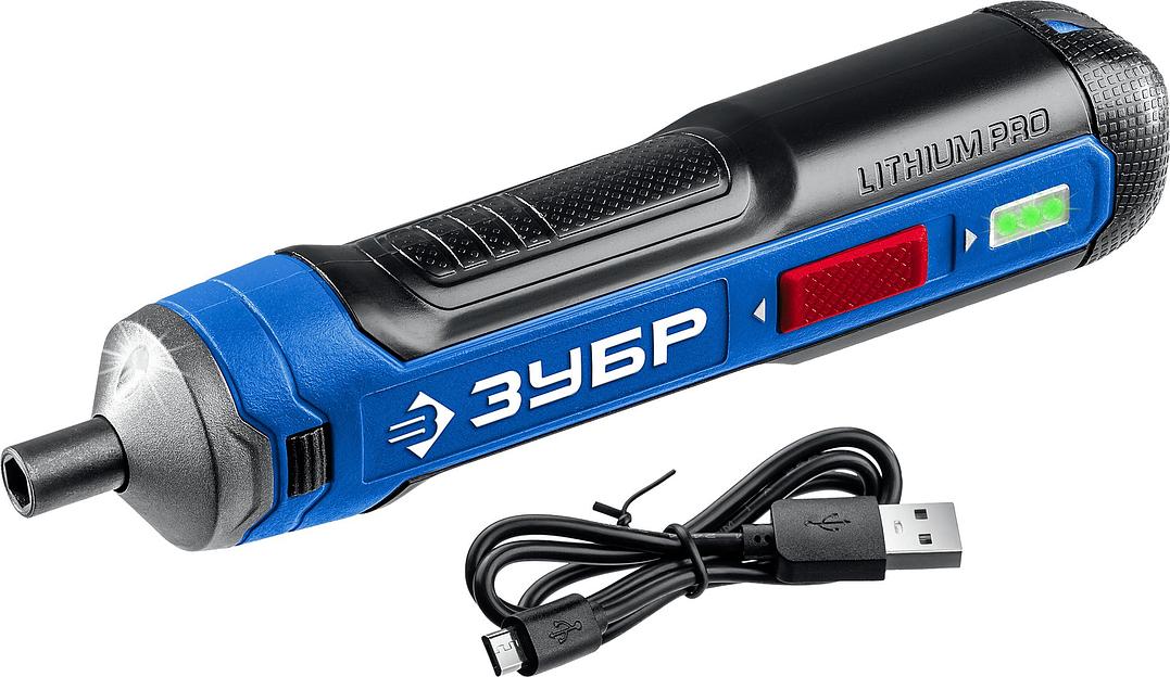 Отвертка аккум. Зубр PSD-4 аккум. патрон:шестигранник 6.35 мм (1/4) фото 1