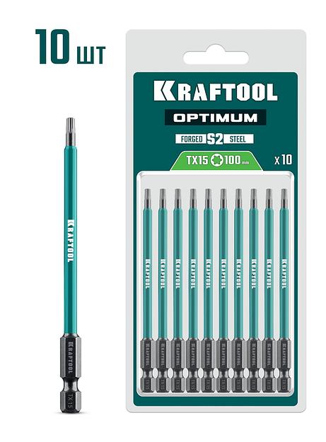 KRAFTOOL OPTIMUM TX 15, 100 мм, 10 шт, биты (26126-15-100-S10) фото 1
