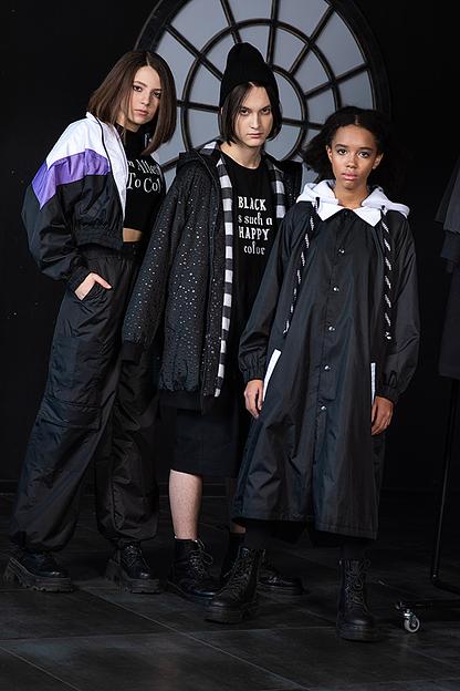 Чёрные брюки-карго из плащёвки на девочку ОПТ фото 4