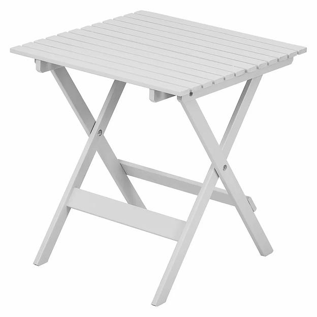 Стол деревянный садовый складной, светло-серый, 65х65 см, Вильма, опт фото 1