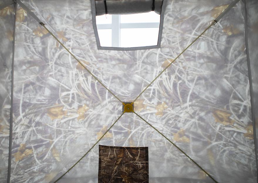 Палатка СТЭК куб 3 КМФ, выход под трубу, 220*220*205 см. фото 7