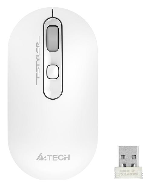Мышь A4Tech Fstyler FG20 белый оптическая (2000dpi) беспроводная USB для ноутбука (4but) фото 2