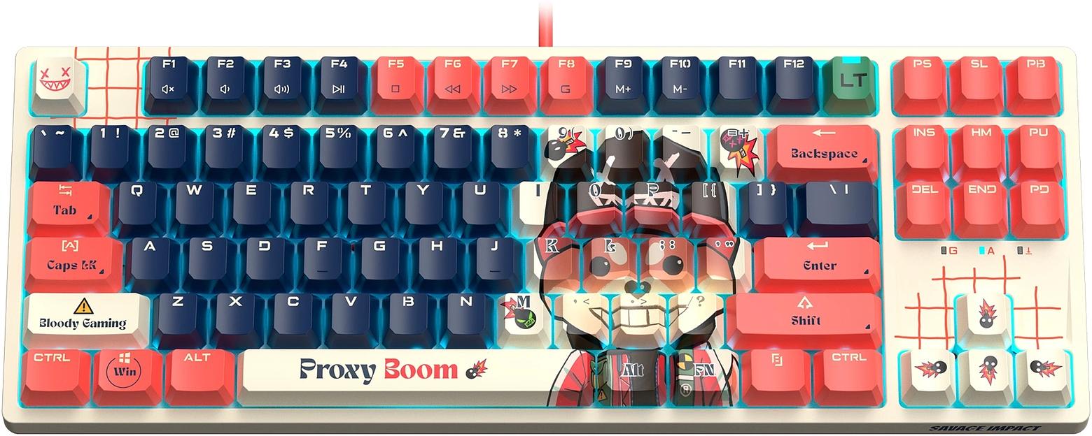 Клавиатура A4Tech Bloody AT87 Proxy Boom механическая бежевый/красный USB for gamer LED (AT87) фото 9