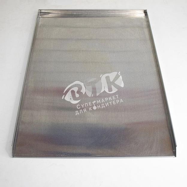 Противень 1000х800 мм высота 20 мм толщина 1,5 мм 3 борта алюминий фото 1