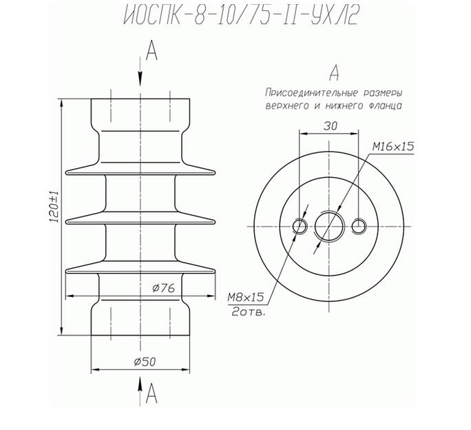 Опорный полимерный изолятор ИОСПК-8-10/75-II-УХЛ2 ОПТ фото 1
