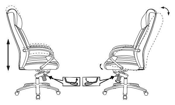 Кресло руководителя Бюрократ T-9922SL черный кожа крестовина металл хром фото 7