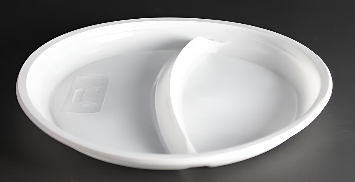 Тарелка белая 205 мм 2 секции 1х50 (1000), опт фото 1