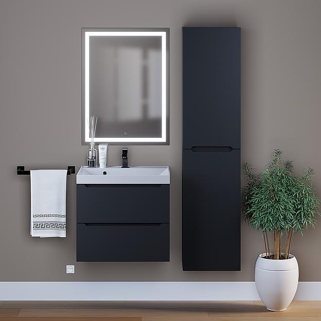 Тумба под раковину для ванной Uperwood Tanos 60 см, подвесная, черная матовая фото 7