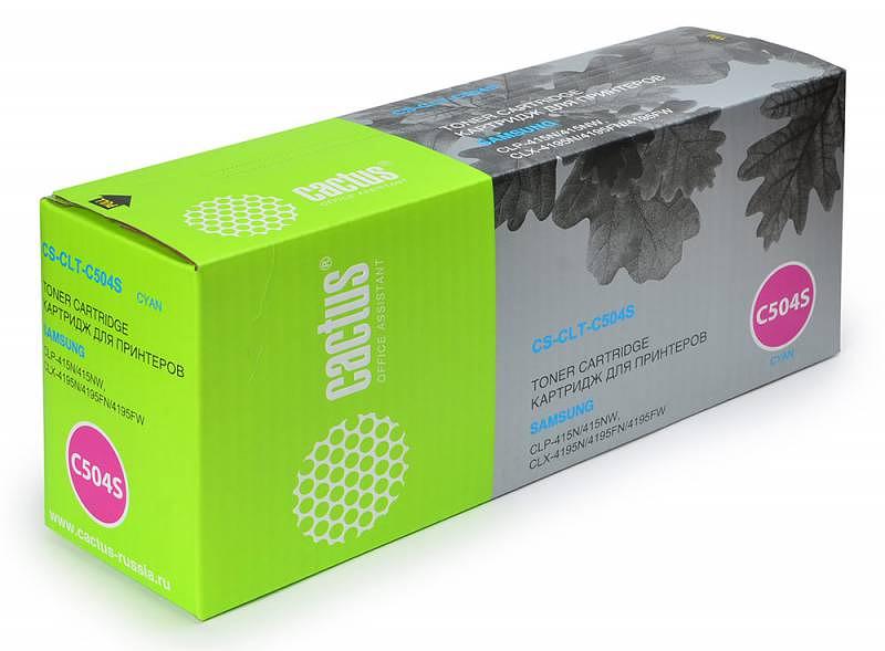 Картридж лазерный Cactus CS-CLT-C504S CLT-C504S голубой (1800стр.) для Samsung CLP-415N/ CLX-4195FW/4195FN фото 1