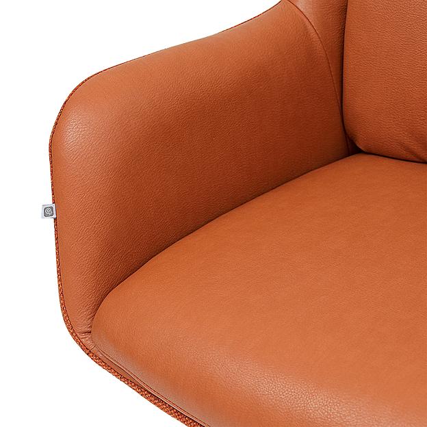 Стул на колесиках Allar, экокожа, рогожка, коричневый фото 8