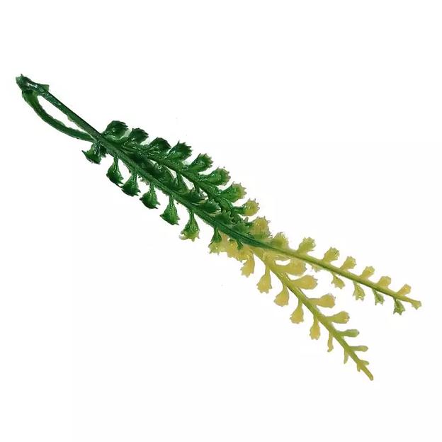 Добавка на ветку двойная папоротник зелёно-жёлтая 15,5см 814шт/кг фото 1