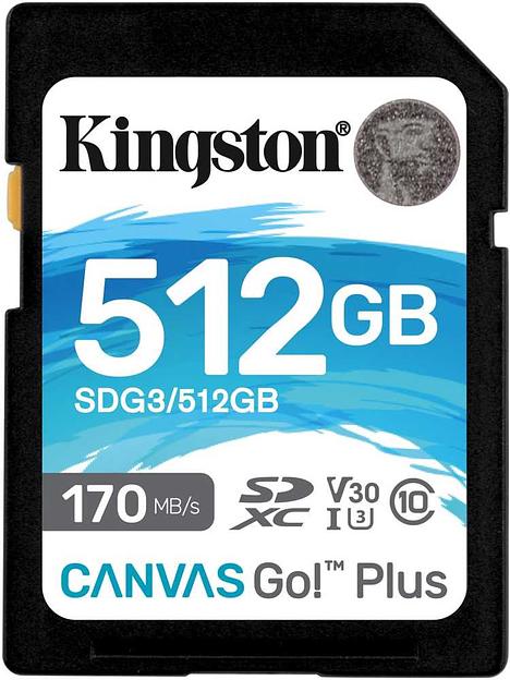 Флеш карта SDXC 512Gb Class10 Kingston SDG3/512GB Canvas Go! Plus w/o adapter фото 1