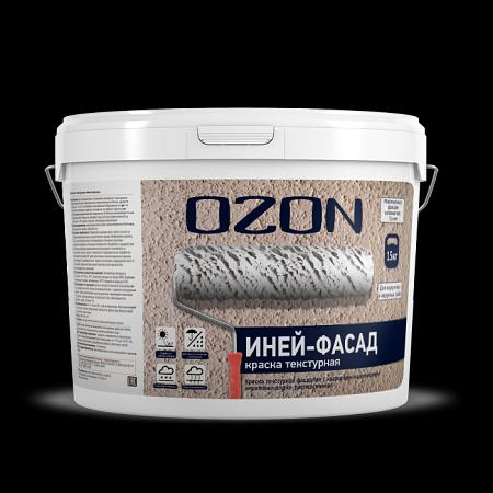 Краска текстурная с кварцевым песком OZON Иней фасад ВД-АК-163(4)-15 белая опт фото 1