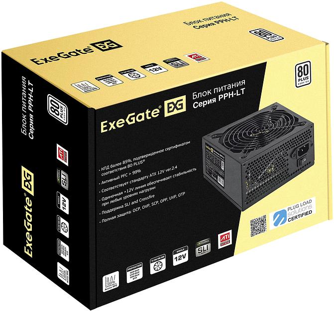 Exegate EX292152RUS Блок питания 800W ExeGate 80 PLUS® 800PPH-LT (ATX, APFC, КПД 82% (80 PLUS), 12cm fan, 24pin, 2x(4+4)pin, PCIe, 5xSATA, 3xIDE, black, Color Box) фото 5
