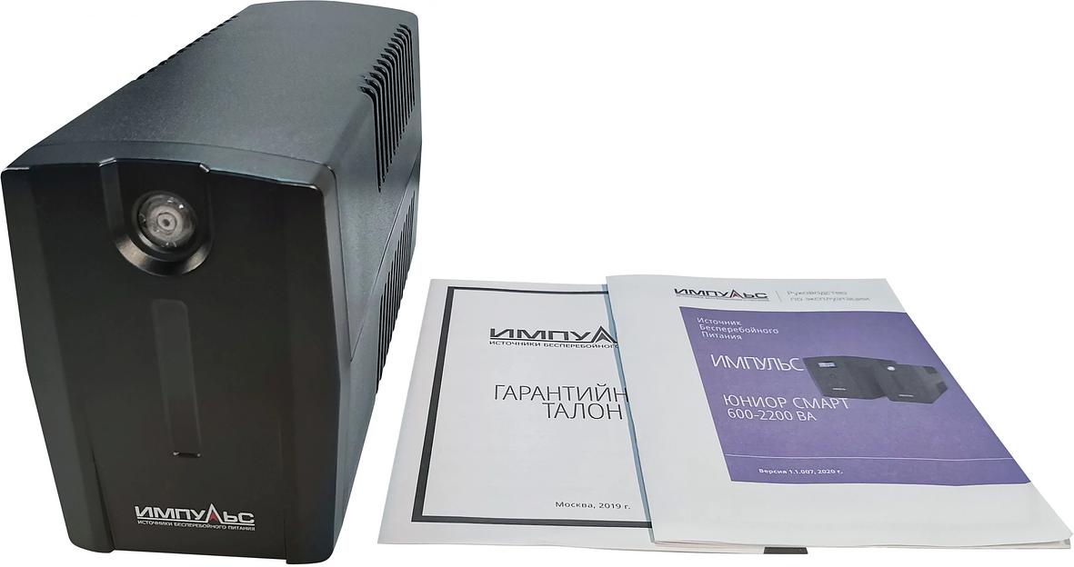 Импульс ИБП Юниор Смарт 600 {600 ВА/360 Вт, LED, SCHUKOx2, ~230В, АКБ 1х7Ач} {без USB} {JS60113] фото 3