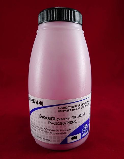 Тонер для Kyocera TK-580M, FS-C5150/P6021 Magenta (фл. 40г) 2.8K B&W Standart Tomoegawa фас.Россия фото 1