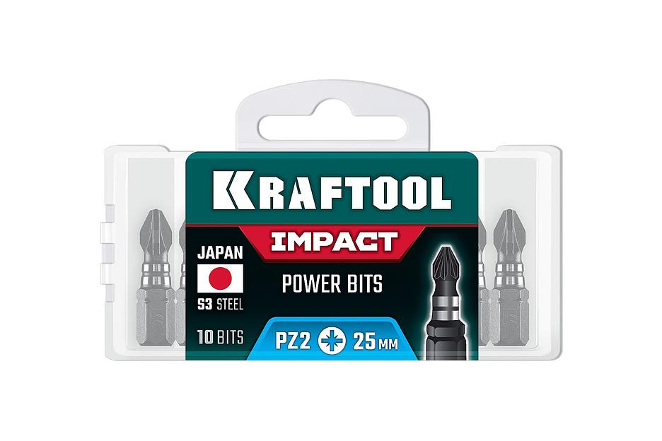 KRAFTOOL Impact PZ 2, 25 мм, 10 шт, ударные биты (26193-2-25-S10) фото 2