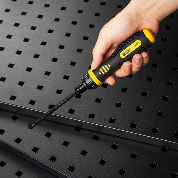 Двухсторонняя отвертка с трещеткой Deli DL626011 PH2+SL6x180мм, сталь CrV, длина 180-230мм, диаметр хвостовика 6,3мм фото 5