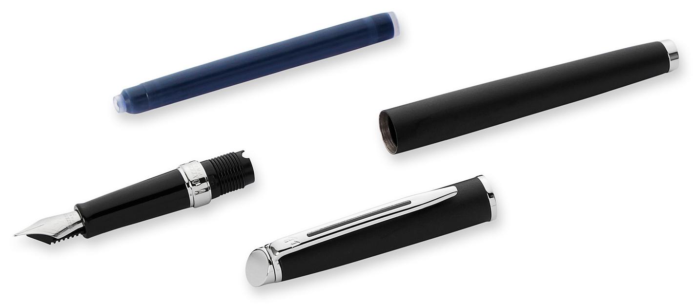 Ручка перьев. Waterman Hemisphere (CWS0920810) Matte Black CT F сталь нержавеющая подар.кор. фото 5