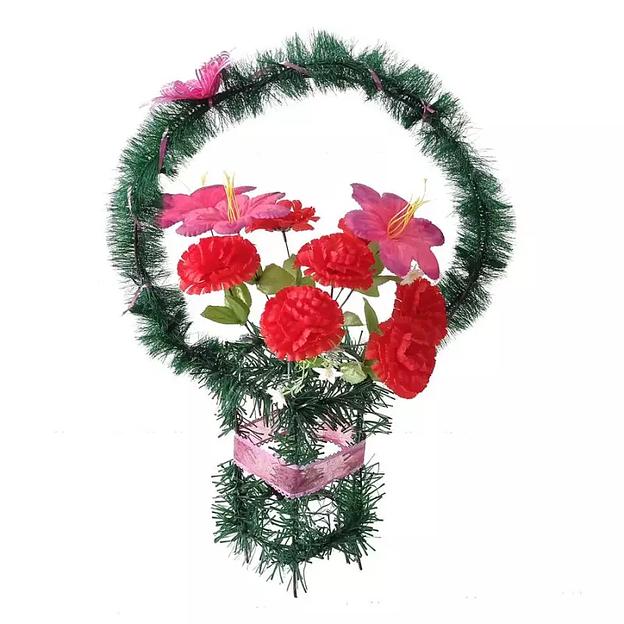 Рит-ная корзина Гобриела (лилии,гвоздики) ф268-р50-Бнт-Лнт-н312-г585-г586 75см фото 1