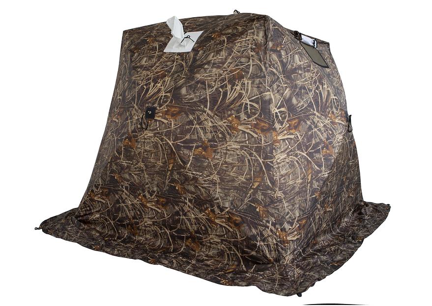 Палатка СТЭК куб 3 КМФ, выход под трубу, 220*220*205 см. фото 1