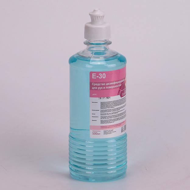 Средство дезинфицирующее для рук и поверхностей E-30 ПЭТ 500мл (пуш-пул) фото 3