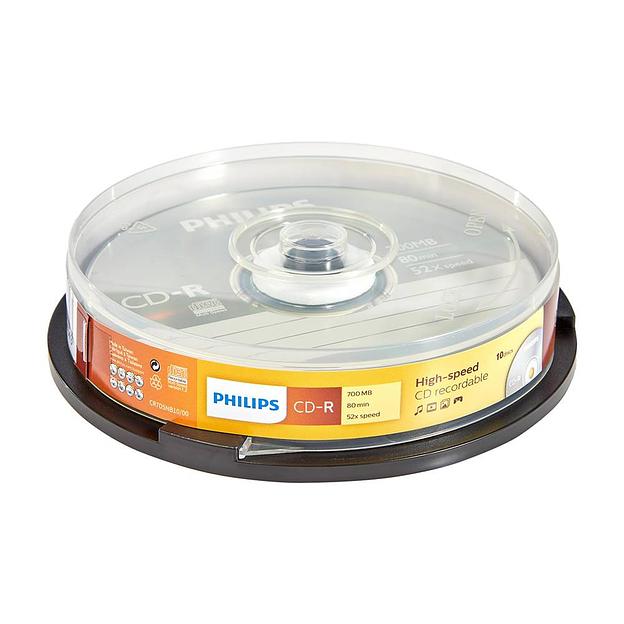 Диск CD-R Philips 700 Mb, 52х, Cake Box (10) фото 1