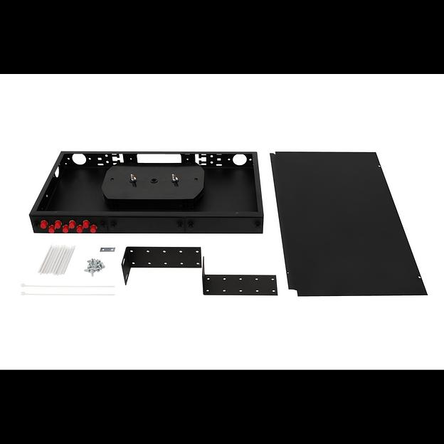 Кросс оптический 19" (ШКОС) укомплектованный на 8 FC портов, черный (комплект с розетками) фото 2