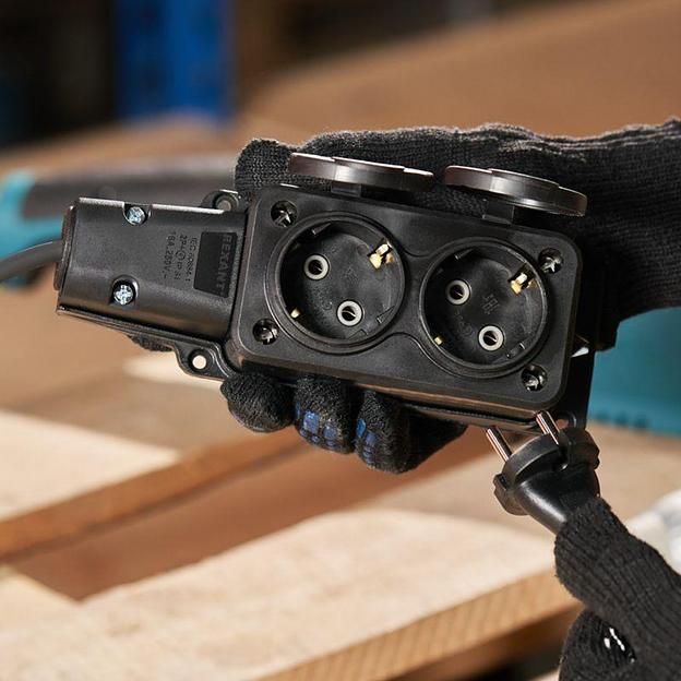 Розетка штепсельная двухместная влагозащ. с/з 16А IP54 каучук Rexant 111-112 фото 4