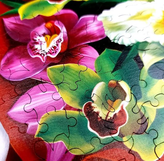 Деревянные пазлы «Орхидея» 21×29 см M (А4) 184 детали фото 7