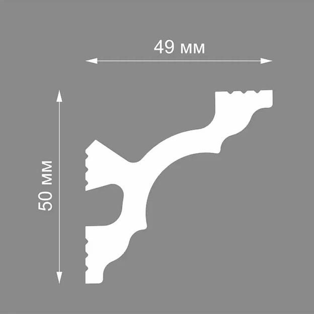 Экструзионный плинтус потолочный Format 07017E (55), белый ОПТ фото 3