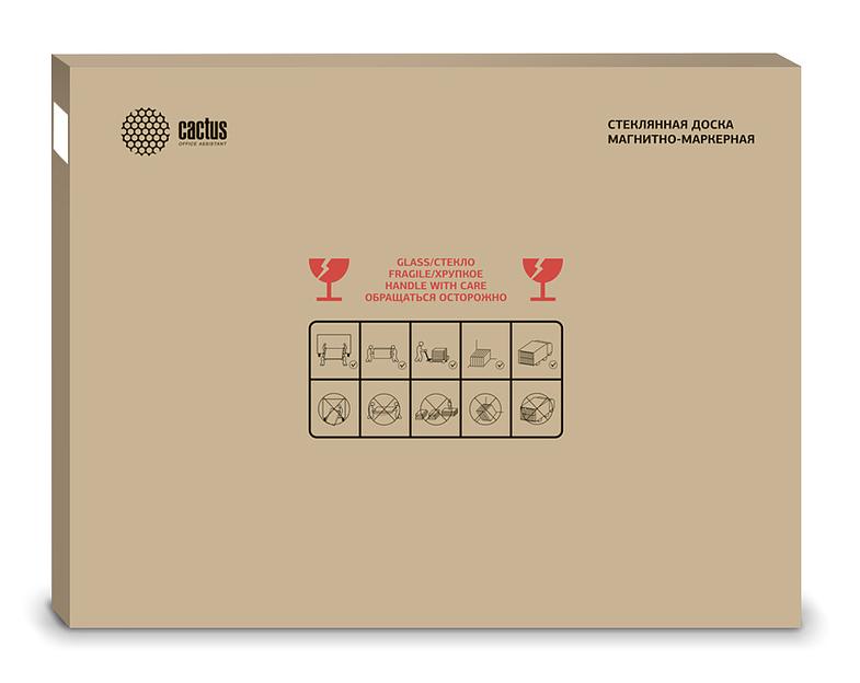 Доска стеклянная Cactus CS-GBD-90x120-WT стеклянная белый 90x120см стекло фото 3