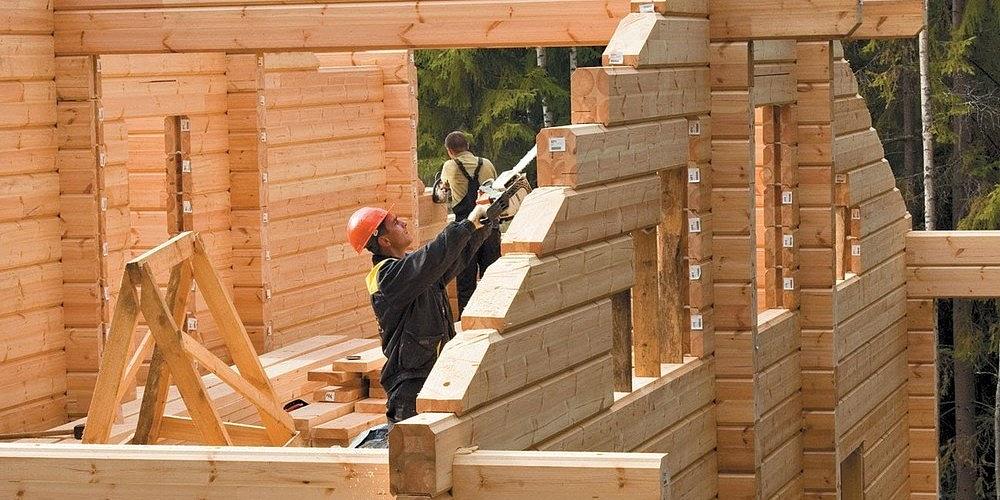 Монтаж дома из бруса фото 1