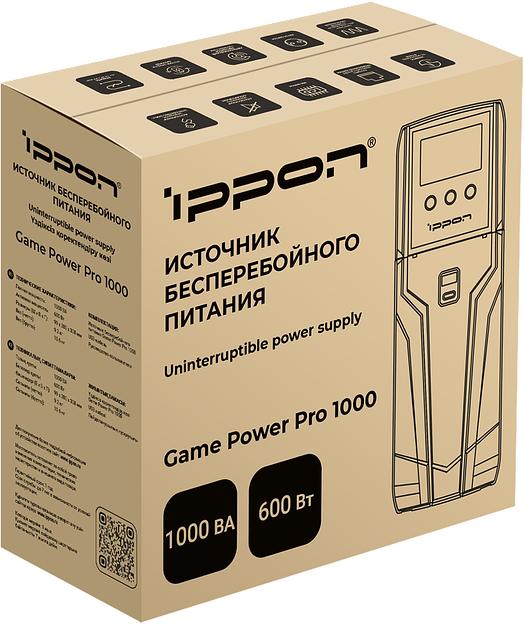 Источник бесперебойного питания Ippon Game Power Pro 1000 600Вт 1000ВА черный фото 4